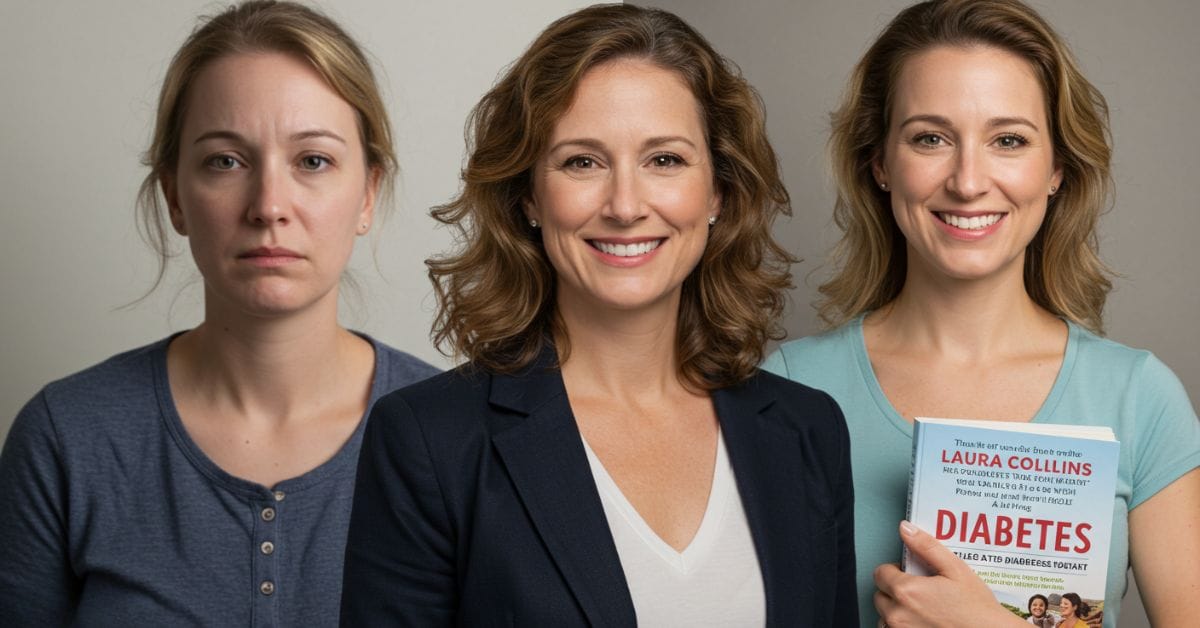 Before and after diabetes: A person's transformation with help of Laura Collins.