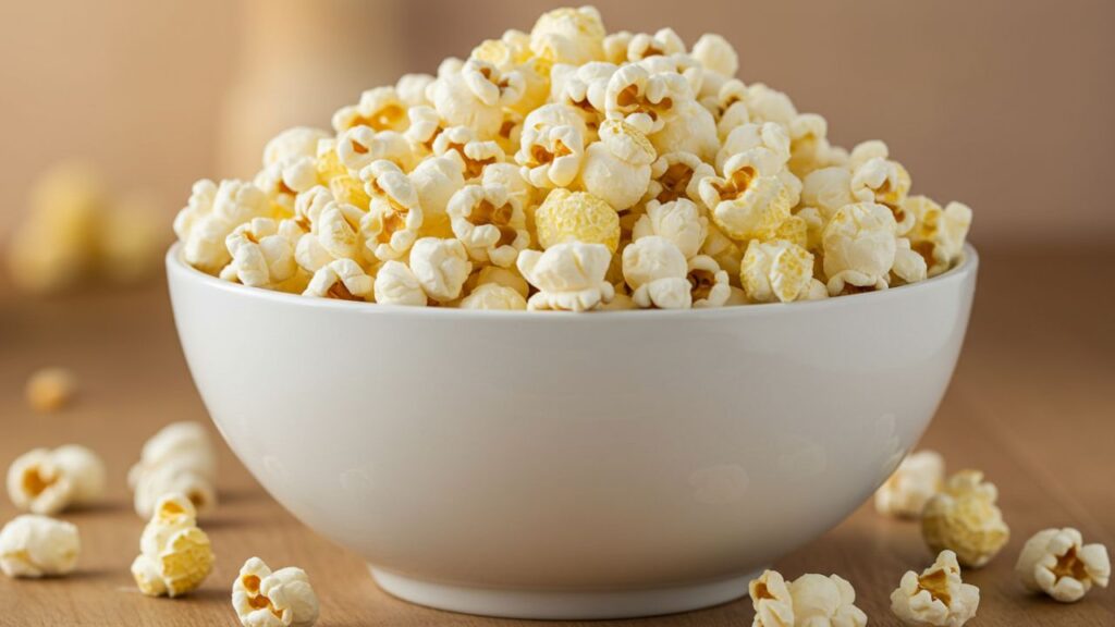 Popcorn - Popcorn is a whole grain that is high in fiber and low in calories when prepared without butter or oil