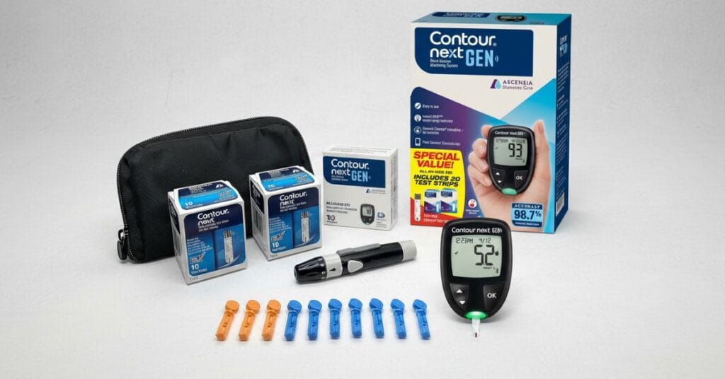 Ascensia CONTOUR NEXT GEN Blood Glucose Monitor All-In-One Kit with 20 Test Strips