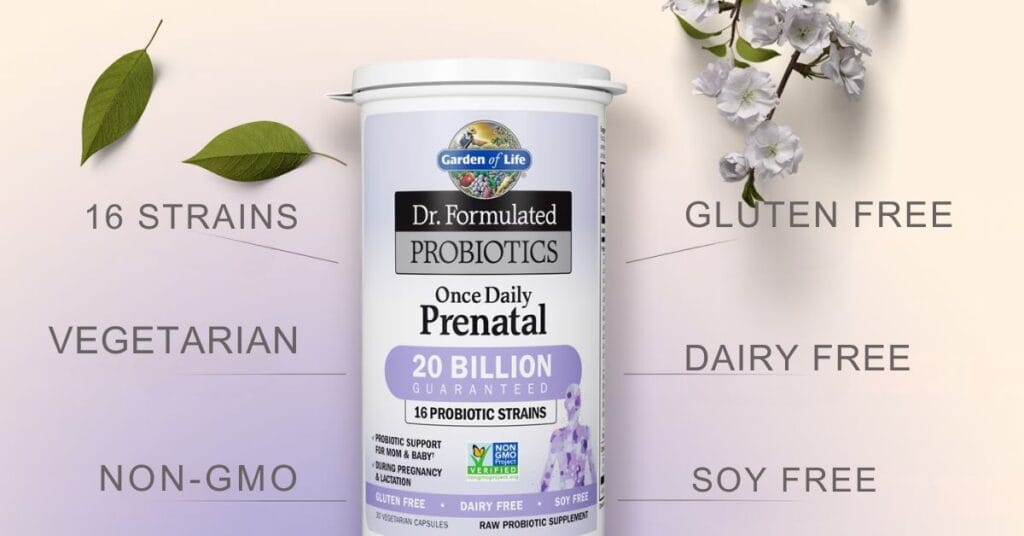 Garden of Life Dr. Formulated Once Daily Prenatal Probiotic – 16 strains, 20 billion CFU, gluten-free, dairy-free, soy-free