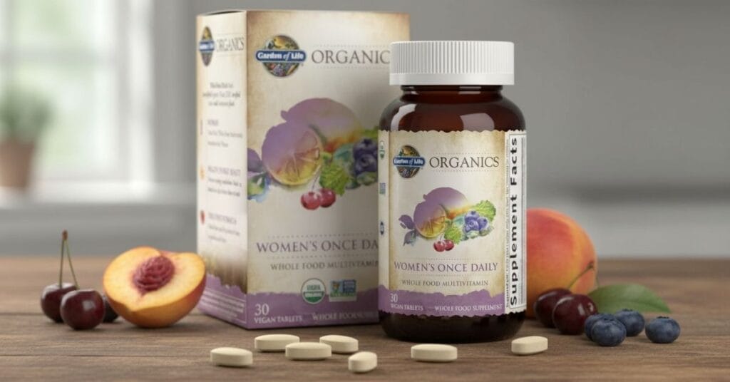 Garden of Life Organics Multivitamin for Women - Women's Once Daily Multi - Whole Food Multi with Iron, Biotin, Vegan Organic Womens Multivitamin for Health, Energy Hair Skin and Nails, 30 Tablets