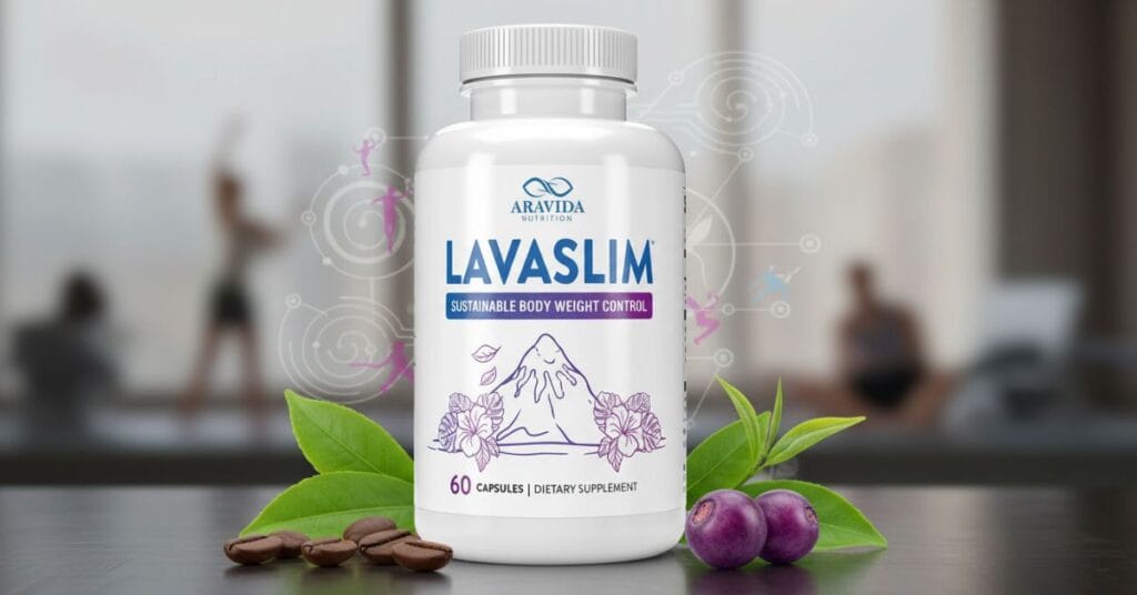 Visual of natural ingredients used in LavaSlim supplement formula.