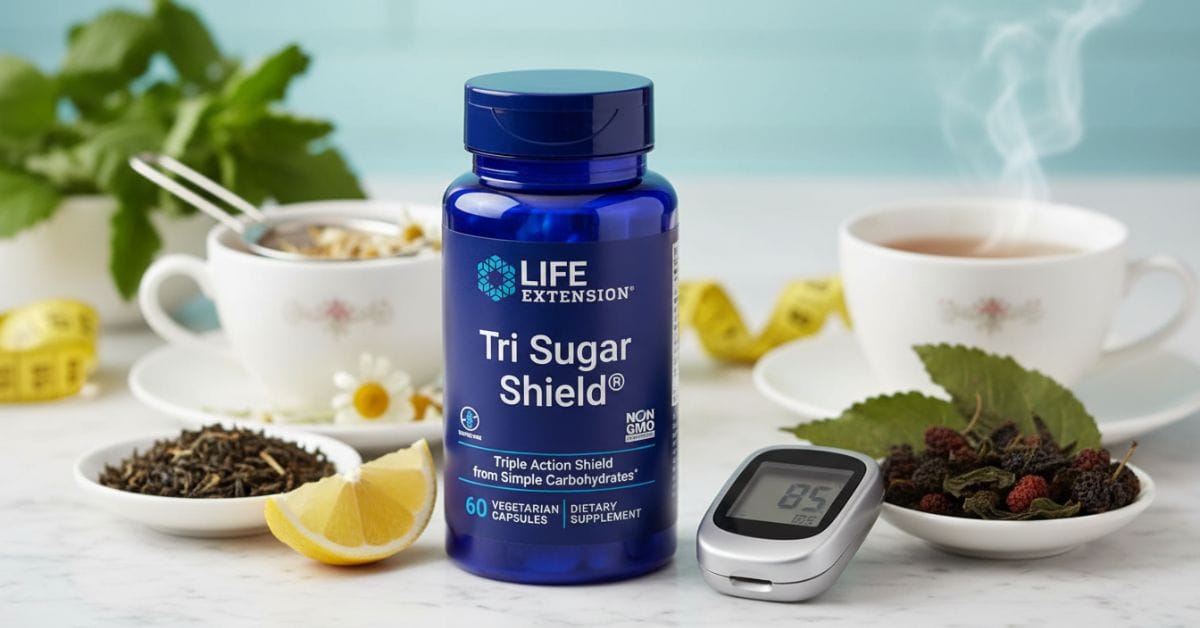 Life Extension Tri Sugar Shield: natural support for stable blood sugar and energy.