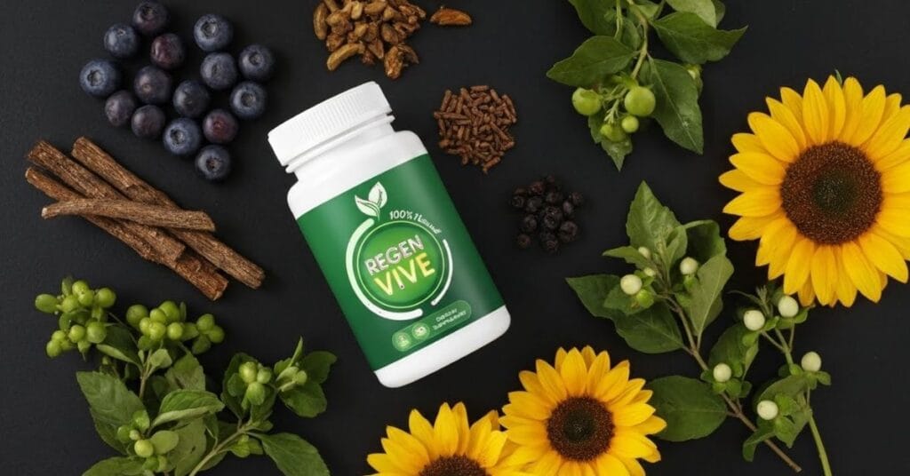 Visual of natural ingredients used in RegenVive blood sugar support formula.