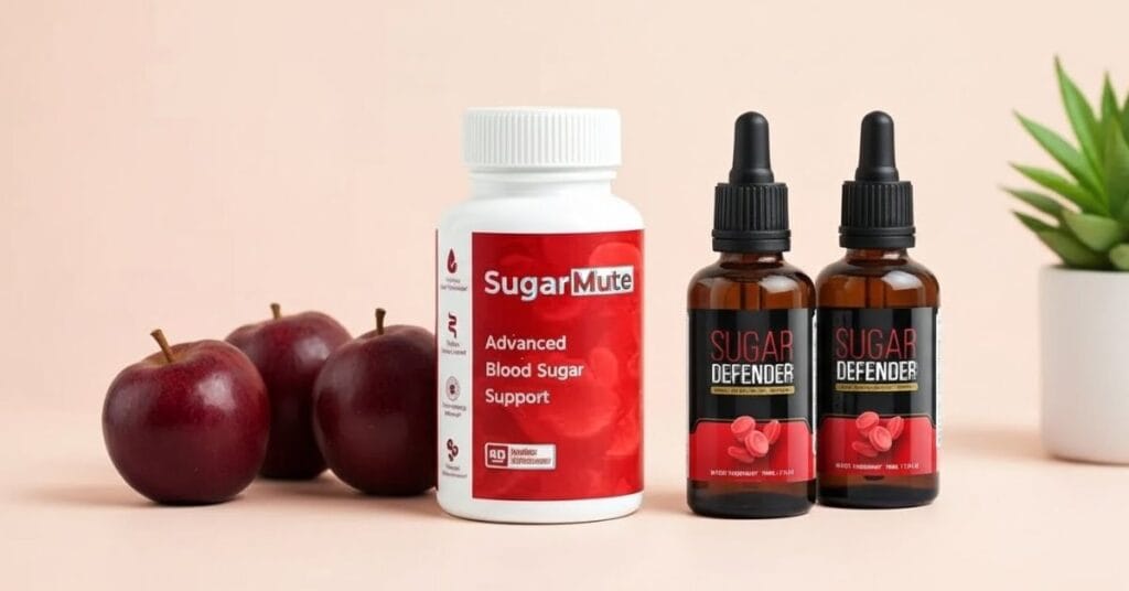 SugarMute vs Sugar Defender comparison – natural blood sugar supplements side-by-side, showing ingredients, benefits, safety, and effectiveness for healthy glucose support