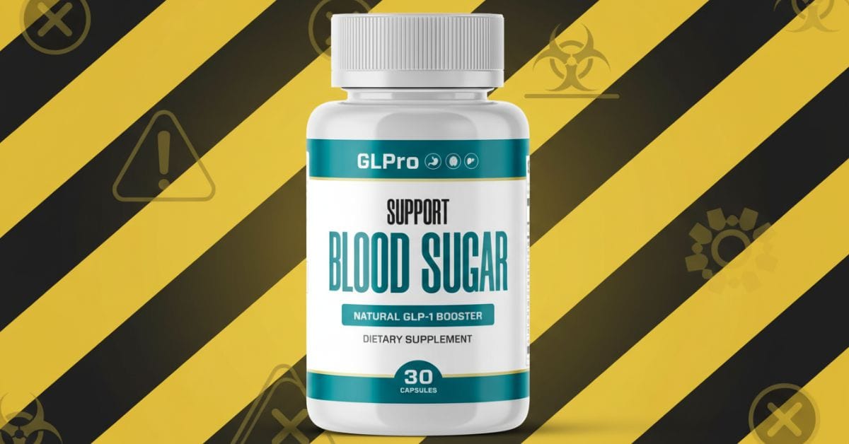 GLPro bottle with trustworthy review concept, asking if it is a scam or legitimate blood sugar supplement
